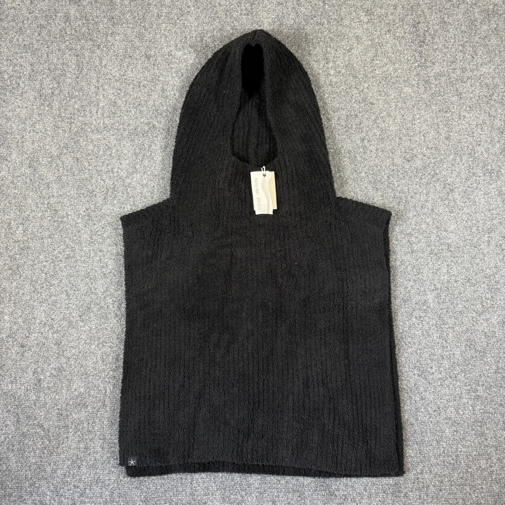 Barefoot Dreams Ribbed CozyChic Balaclava Womens OS Black Hooded Minimalist Chic